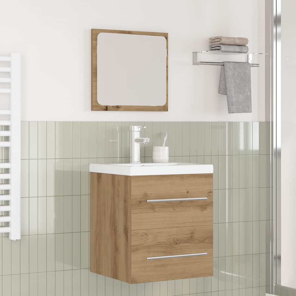 Set Di Mobili Per Il Bagno 2 Pcs Rovere Nero Legno Multistrato