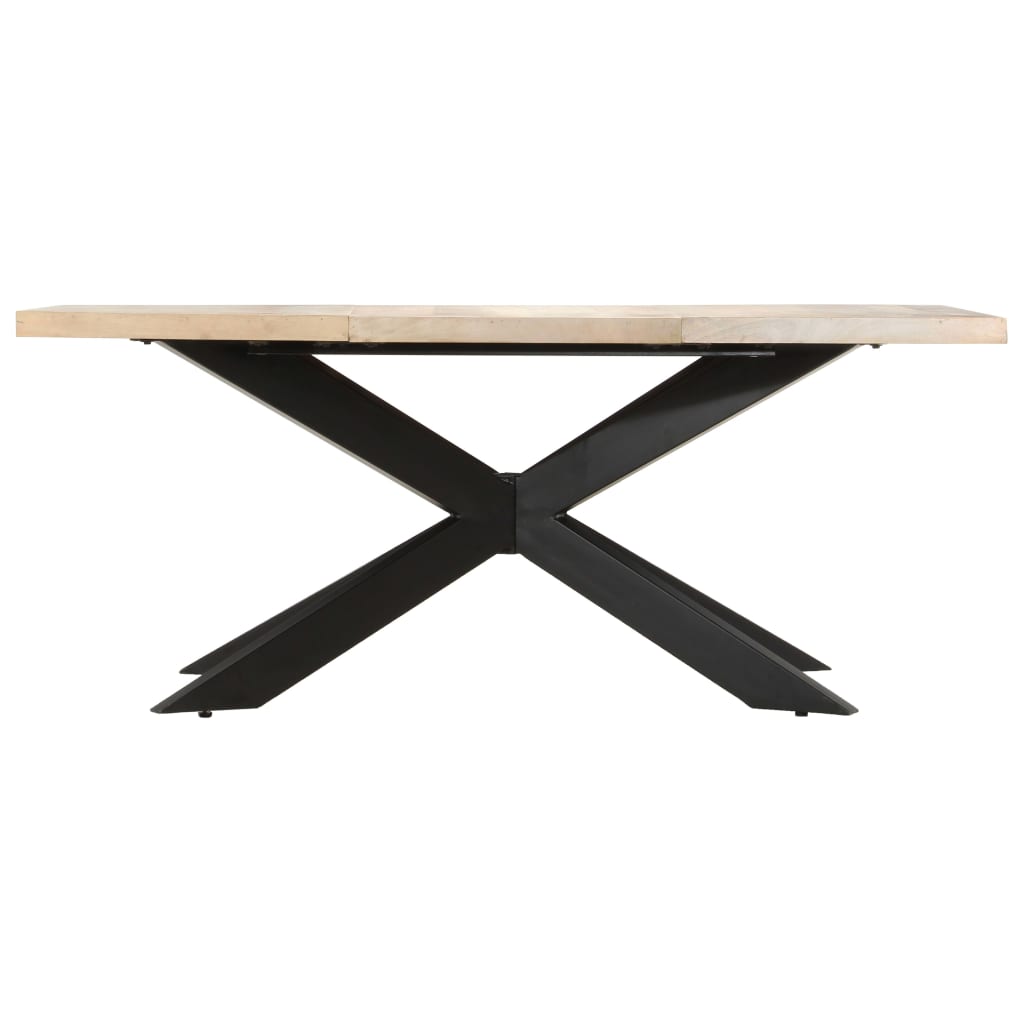 Tavolo Da Pranzo 180x90x76 Cm In Massello Di Mango Sbiancato