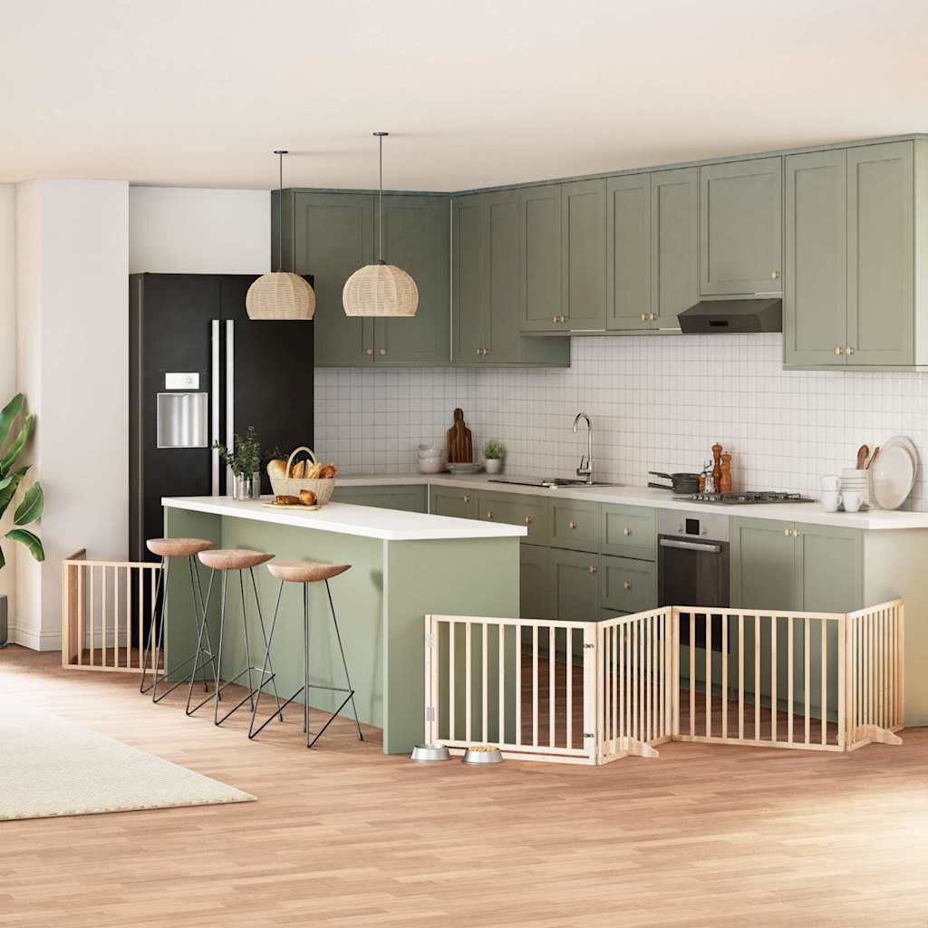 Cancello Per Cani Porta Pieghevole 8 Pannelli 640 Cm In Pioppo