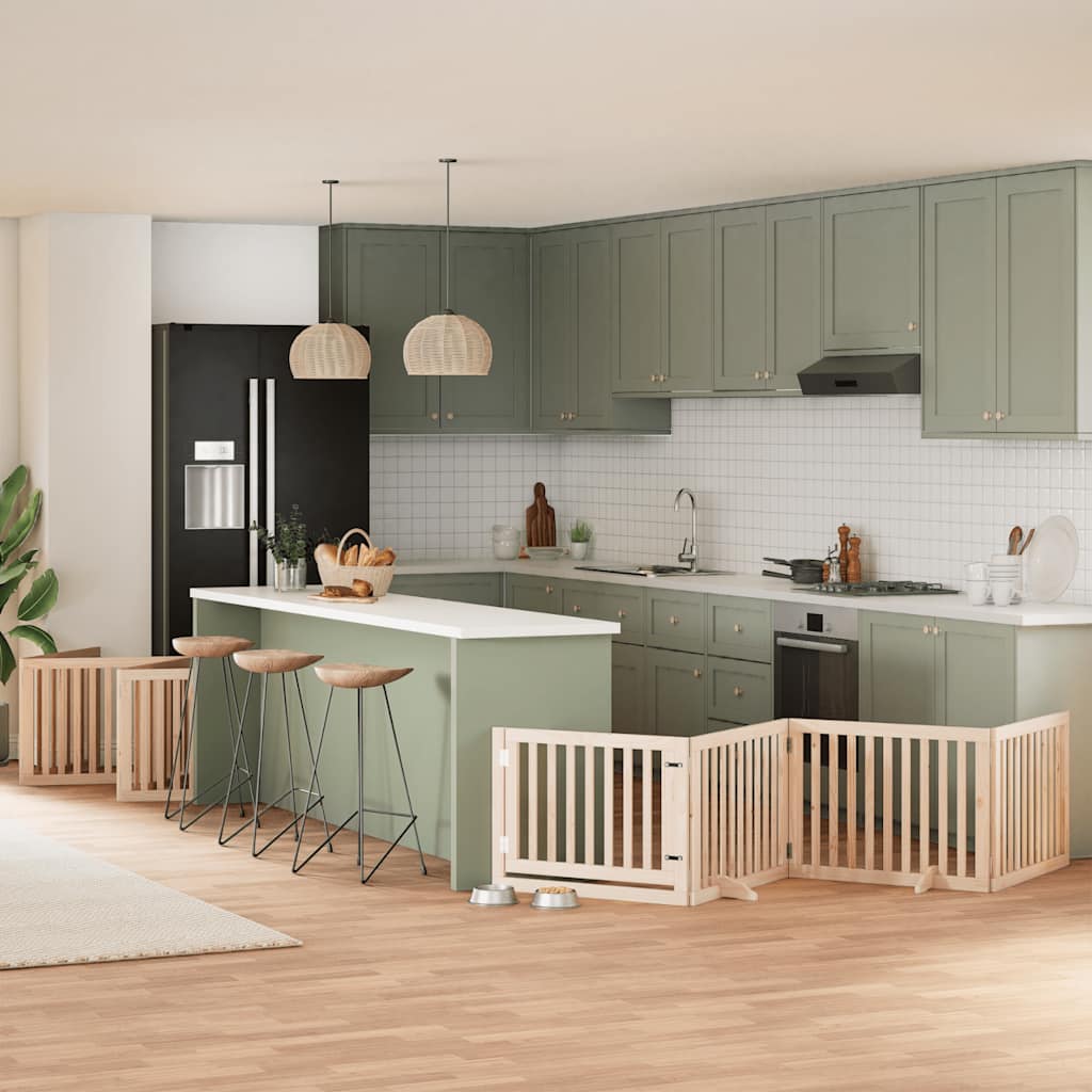 Cancello Per Cani Porta Pieghevole 12 Pannelli 960 Cm In Pioppo