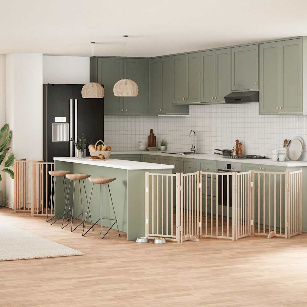 Cancello Per Cani Porta Pieghevole 12 Pannelli 300 Cm In Pioppo