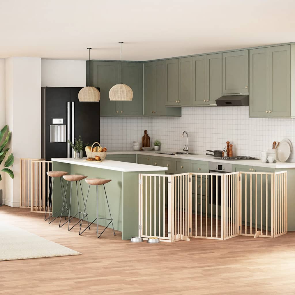 Cancello Per Cani Porta Pieghevole 12 Pannelli 300 Cm In Pioppo