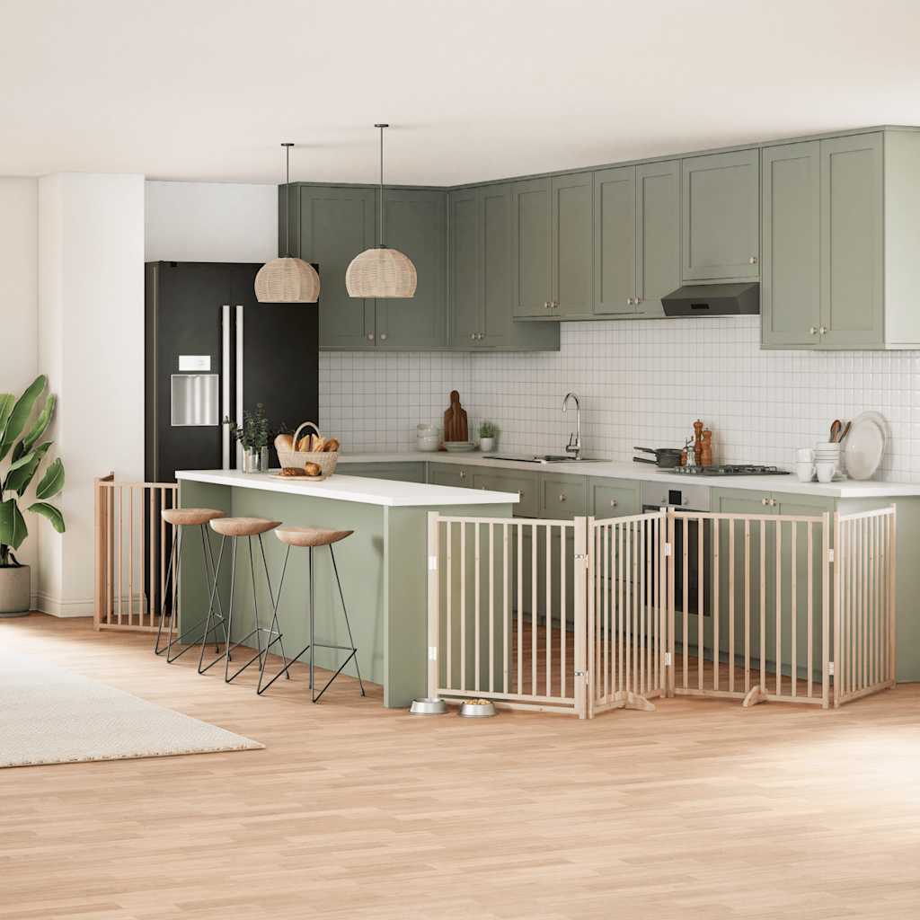 Cancello Per Cani Porta Pieghevole 10 Pannelli 800 Cm In Pioppo