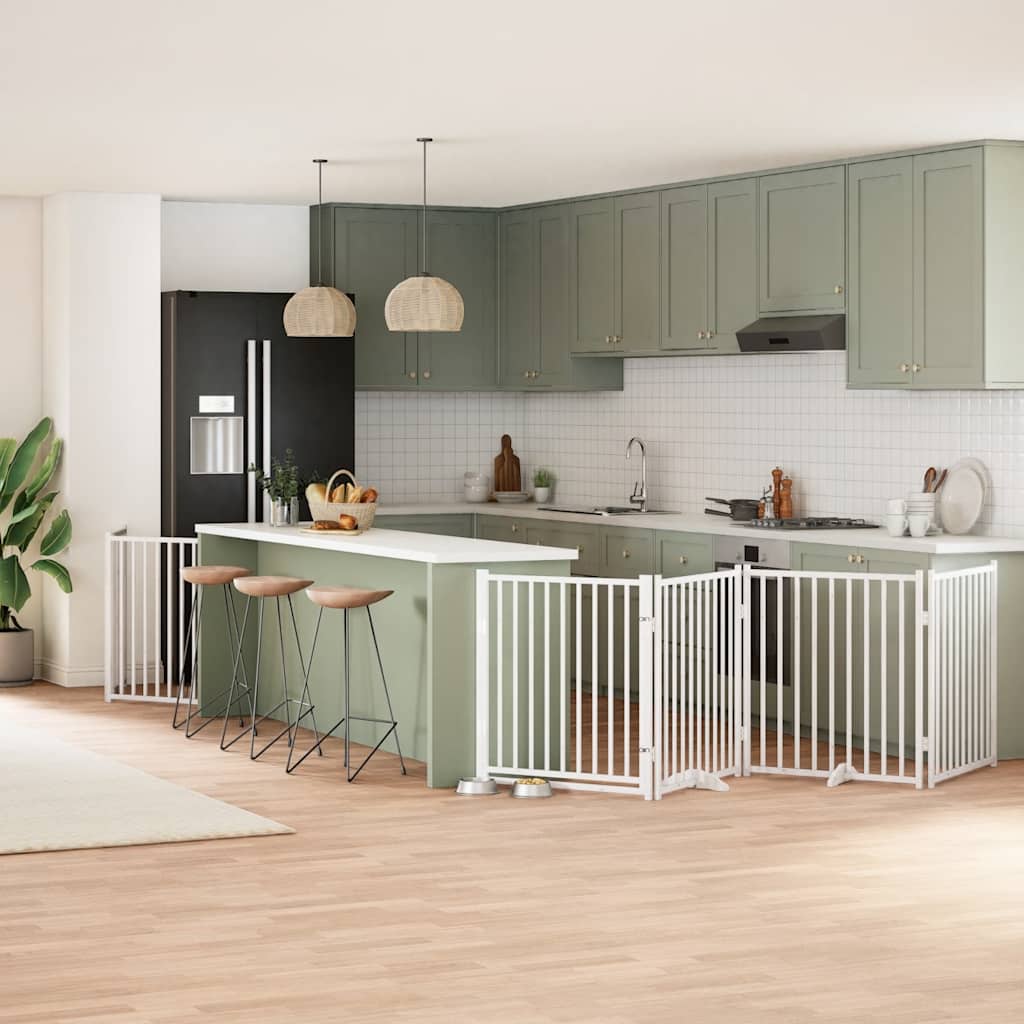 Cancello Cani Porta Pieghevole Bianco 10 Pannelli 800 Cm Pioppo