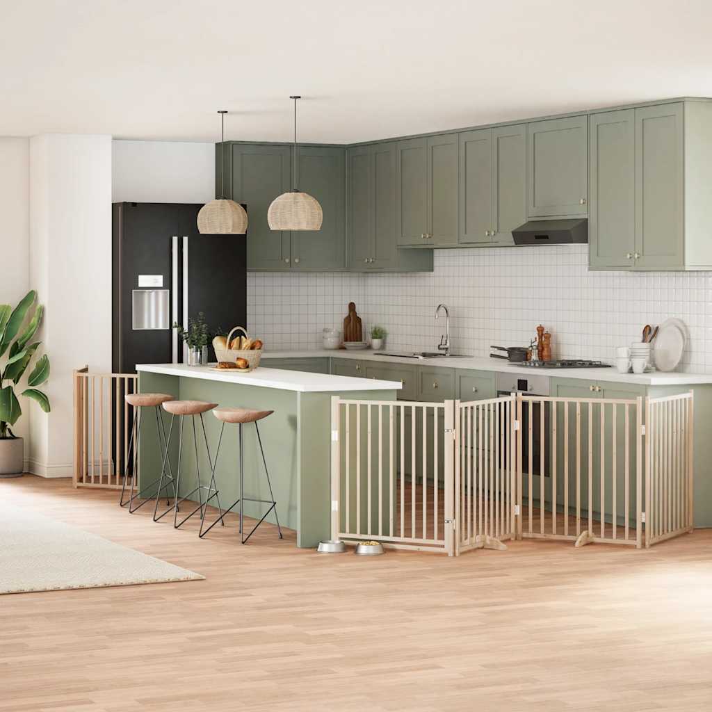 Cancello Per Cani Porta Pieghevole 12 Pannelli 960 Cm In Pioppo