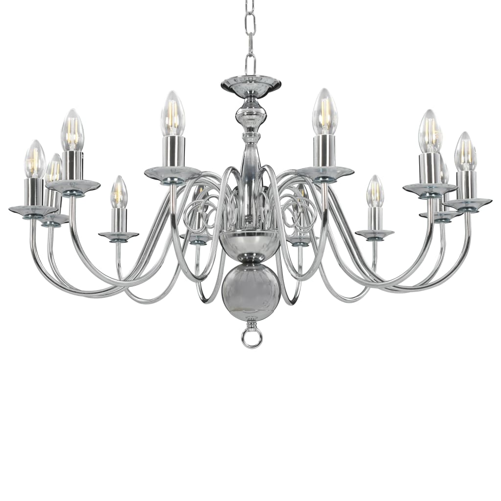 Lampadario Argento 12 Lampadine Attacco E14
