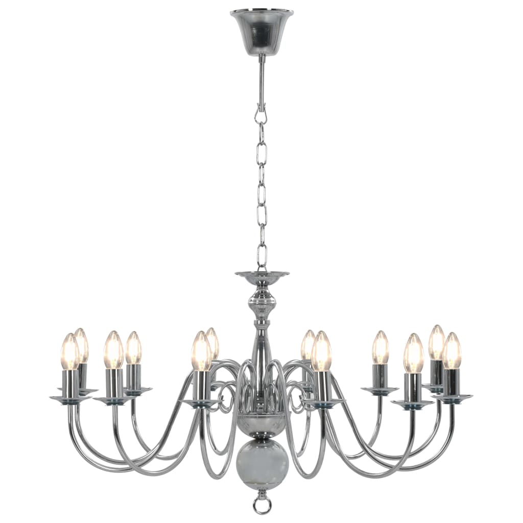 Lampadario Argento 12 Lampadine Attacco E14 - Image 3