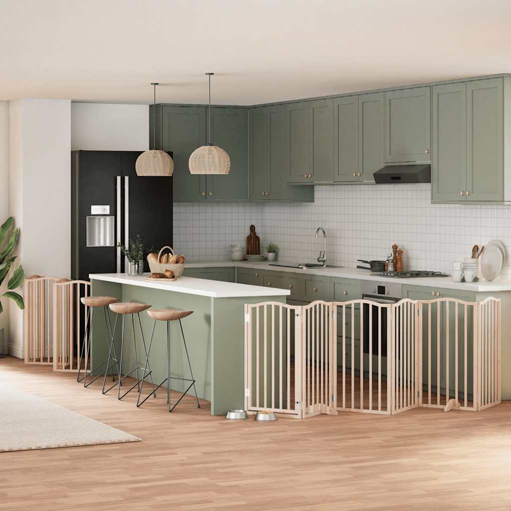 Cancello Per Cani Porta Pieghevole 12 Pannelli 300 Cm In Pioppo