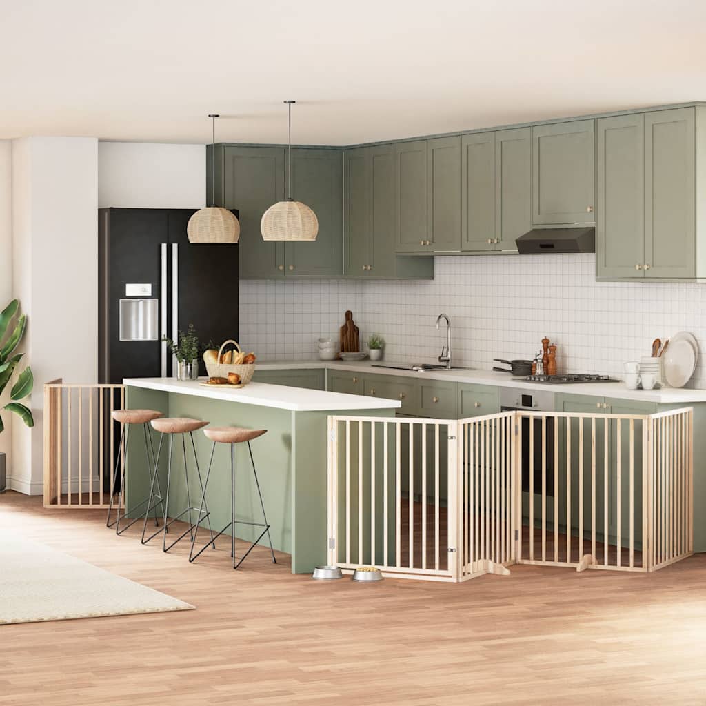 Cancello Per Cani Porta Pieghevole 12 Pannelli 960 Cm In Pioppo