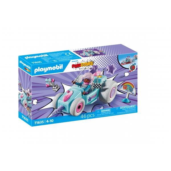 Playmobil 71635 Unicorno E Kart, Funstars, 46 Pezzi, Dai 4 Anni