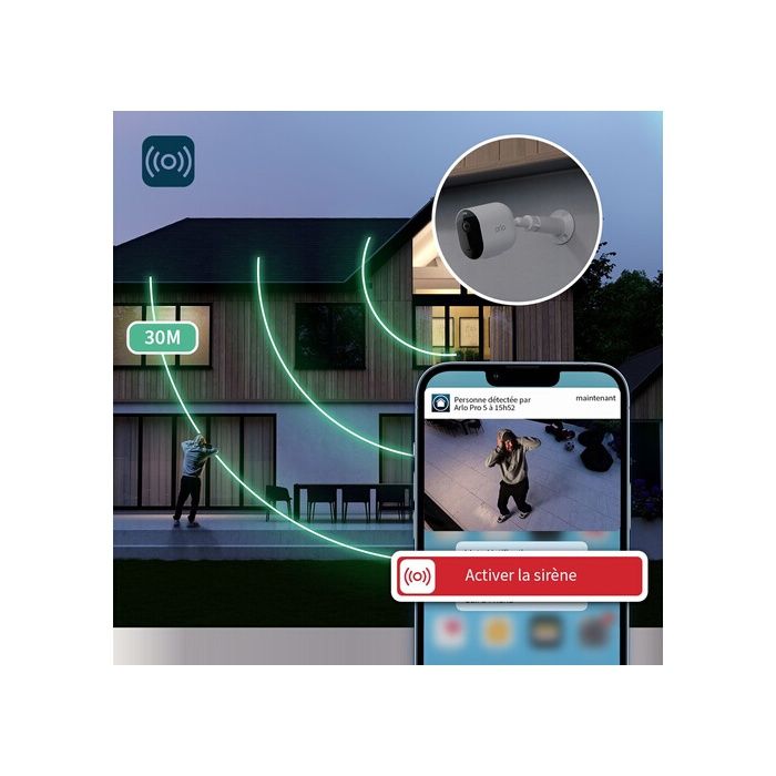 Telecamera Di Sicurezza Connessa - Arlo - Pro 5 2k+ - Visione Notturna A Colori - 4 Telecamere - WI-Fi Dual Band - Image 4