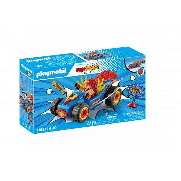 Playmobil 71632 Lottatore E Kart, Funstars, 39 Pezzi, Dai 4 Anni In su