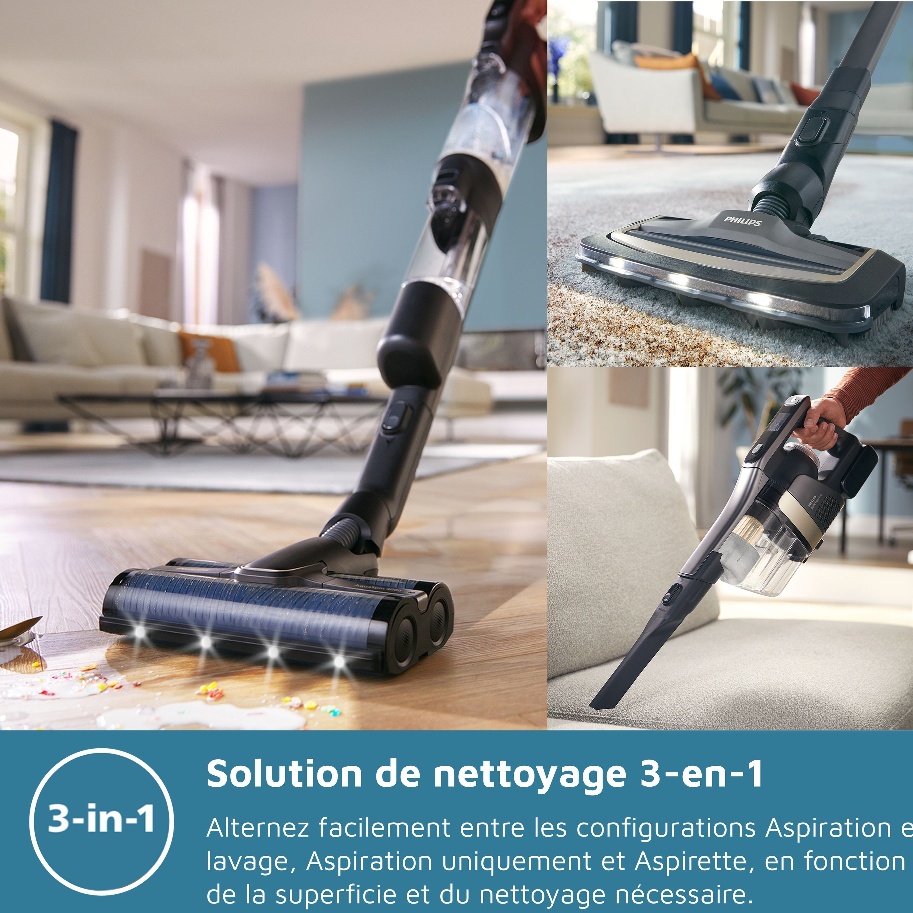 Aspiradora Inalámbrica - Philips Aquatrio Xw7264/11 - 21,6 V - 450 Ml - 2500 Rpm - Image 3