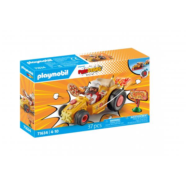 Playmobil 71634 - Kart Del Pizzaiolo - Motore Retrattile - 1 Personaggio - 36 Accessori - Multicolore
