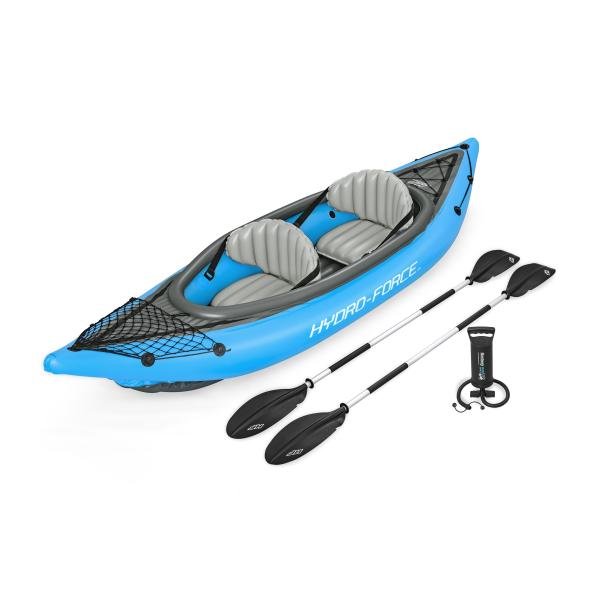 Kayak Gonfiabile - Bestway - Cove Champion X2 HydrO-Force - 331x88 Cm - 2 Posti - 180 Kg Max - 2 Pagaie, 2 Pinne Rimovibili +