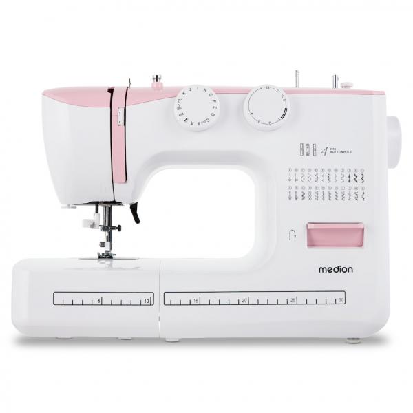Macchina Da Cucire - Medion - Sm 60 - 62w - 24 Punti + Punti Doppi - 700 Giri/min - Led - Rosa
