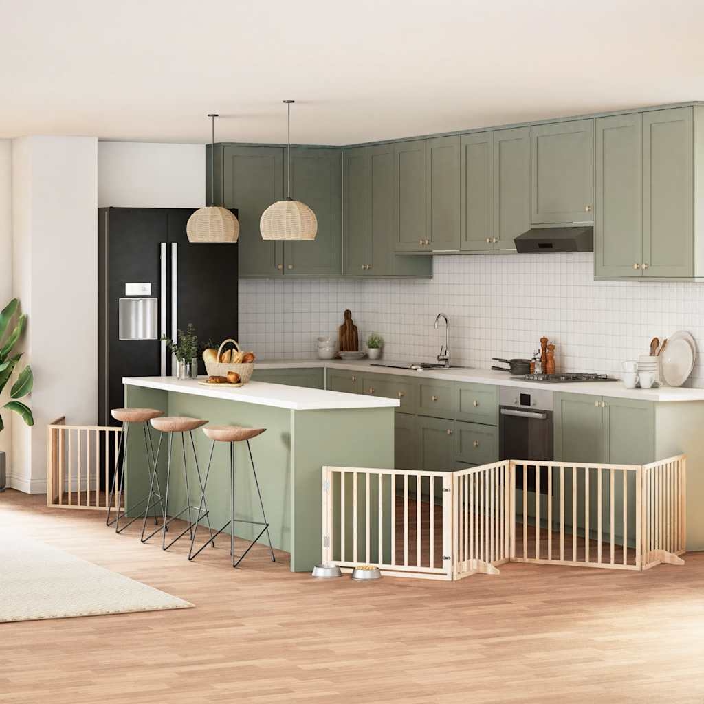 Cancello Per Cani Porta Pieghevole 10 Pannelli 800 Cm In Pioppo