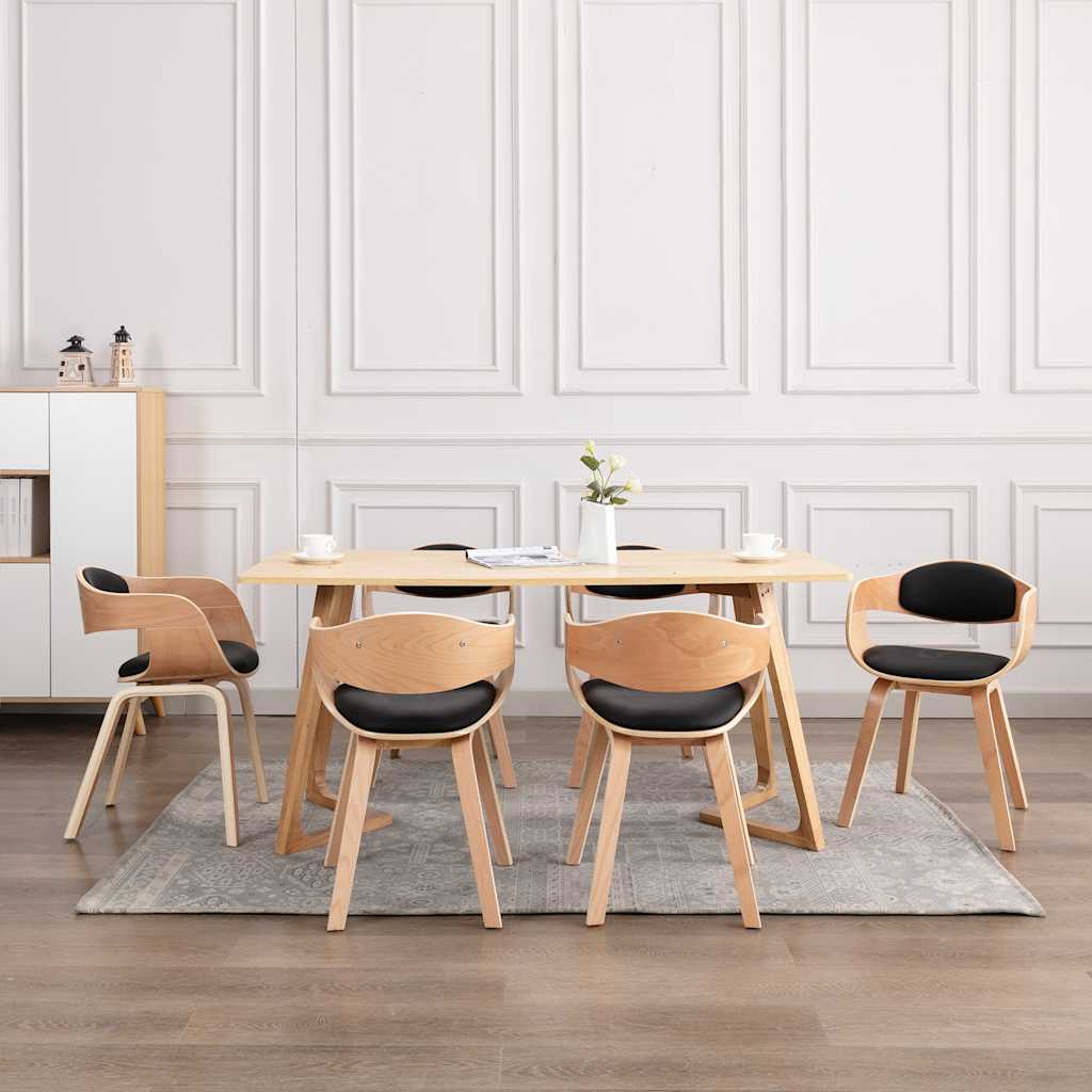 Sedie Da Pranzo 6 Pz In Legno Piegato E Similpelle