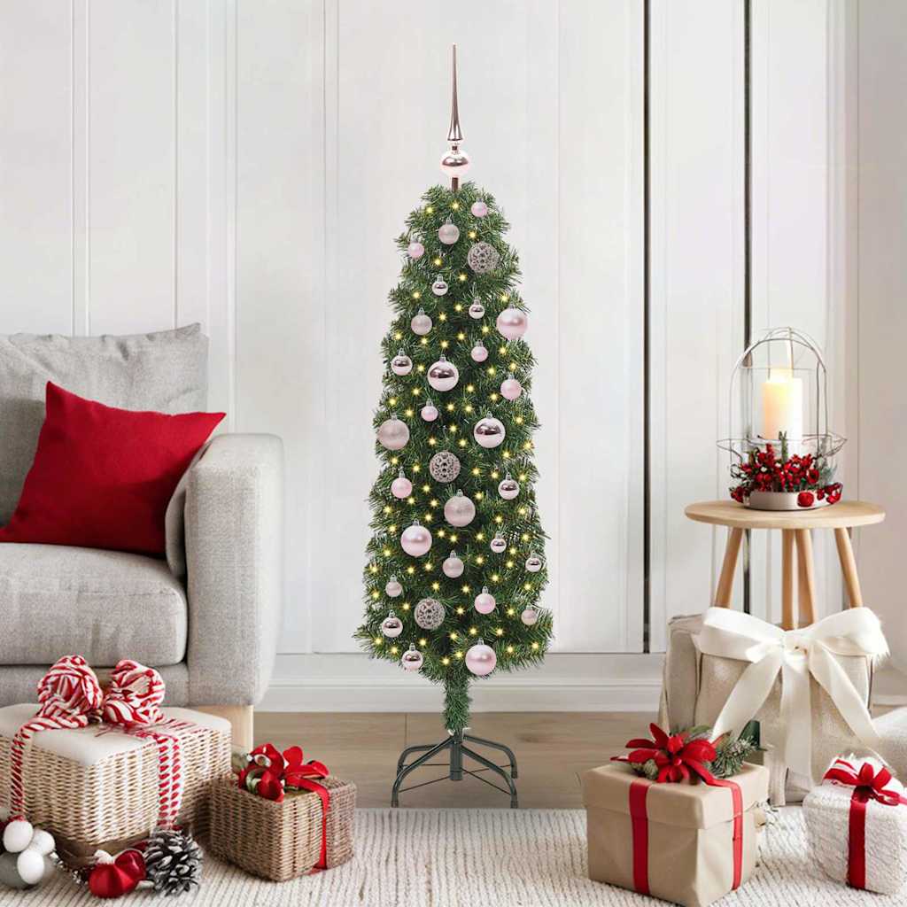 Albero Di Natale Artificiale Con 150 Led Verde 120 cm
