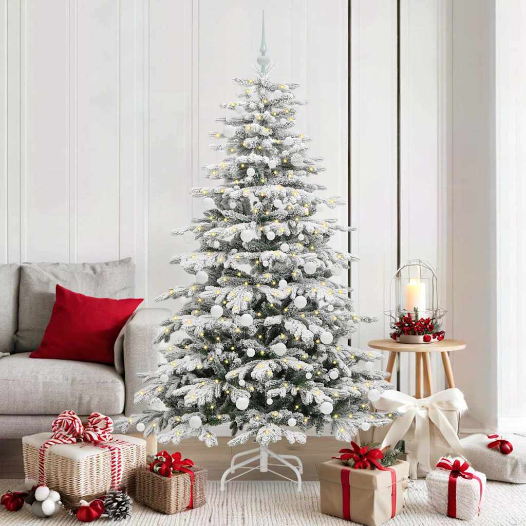 Albero Di Natale Artificiale Con Rami Pieghevoli Bianco 180 cm