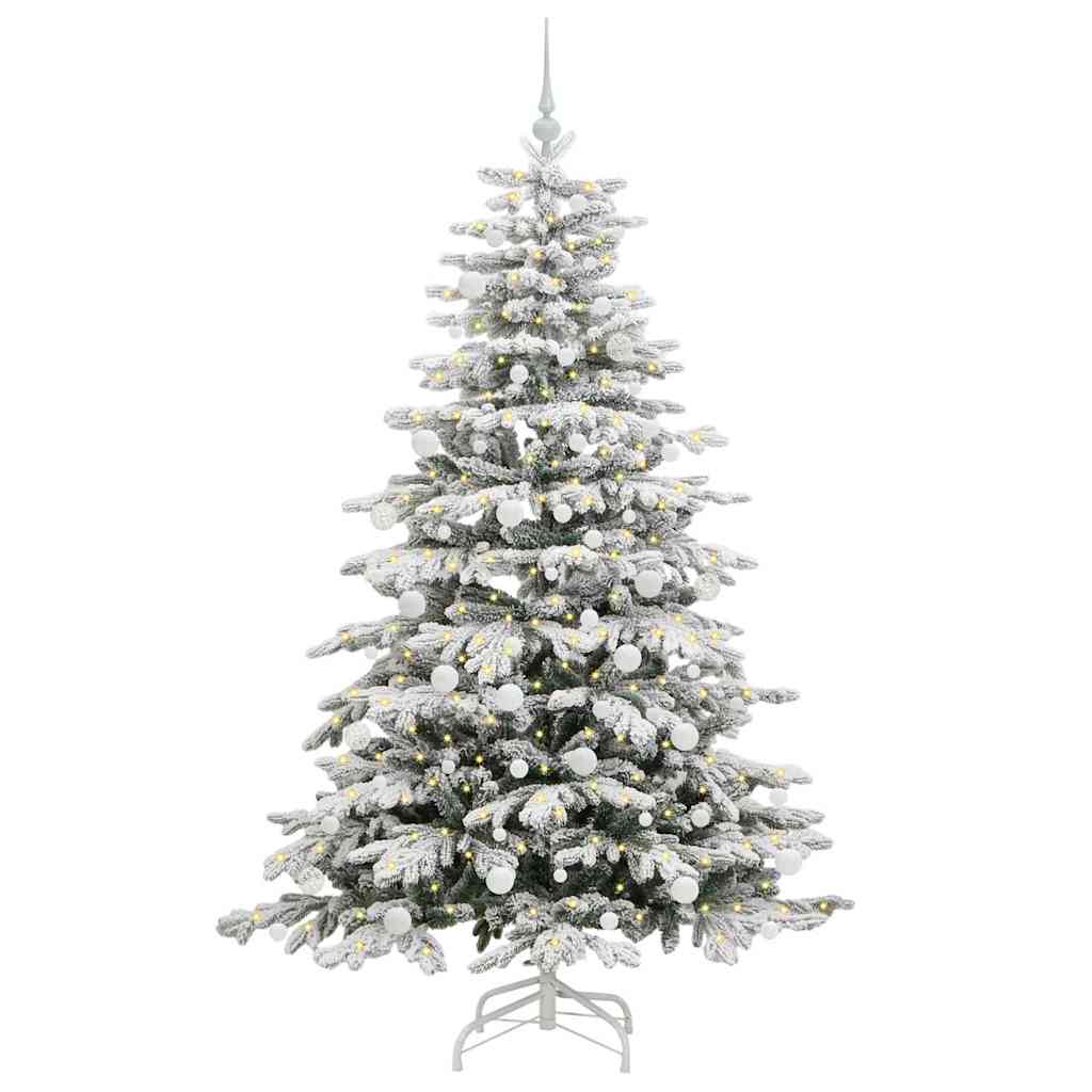 Albero Di Natale Artificiale Con Rami Pieghevoli Bianco 180 cm - Image 3