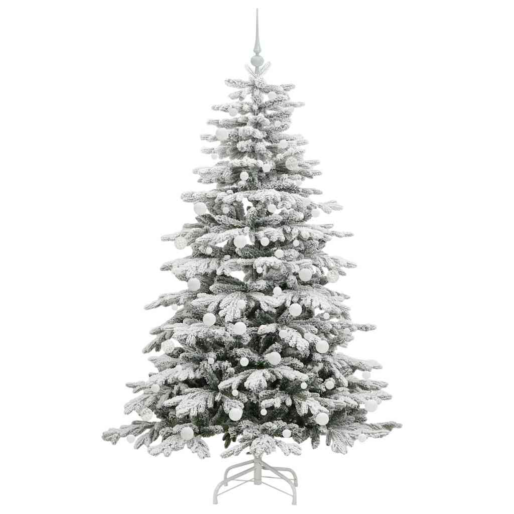 Albero Di Natale Artificiale Con Rami Pieghevoli Bianco 180 cm - Image 4
