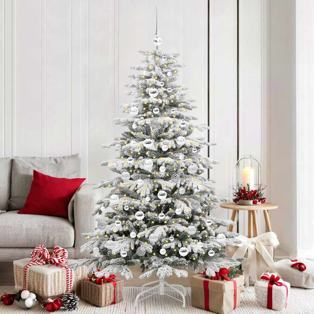 Albero Di Natale Artificiale Con Rami Pieghevoli Bianco 180 cm