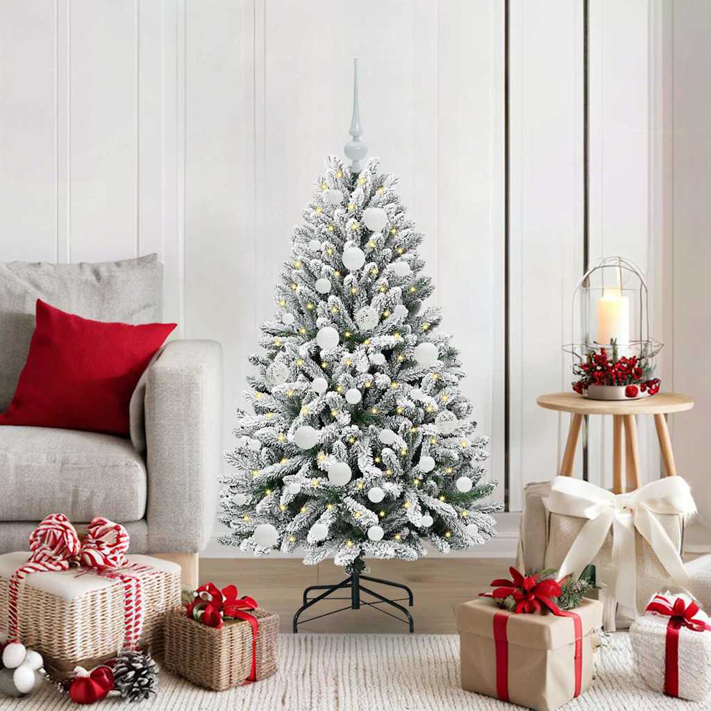 Albero Di Natale Artificiale Con 150 Led Verde E Bianco 120 cm