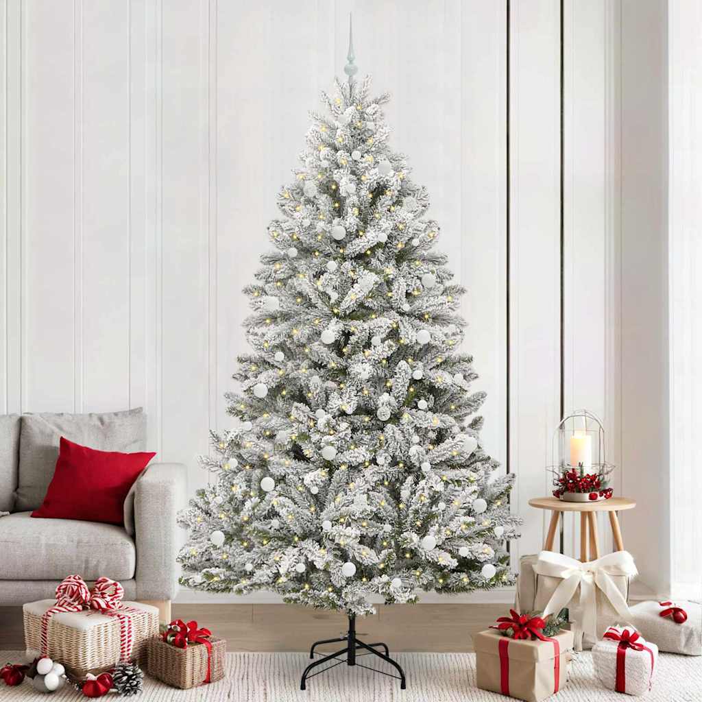 Albero Di Natale Artificiale Con 300 Led Verde E Bianco 240 cm