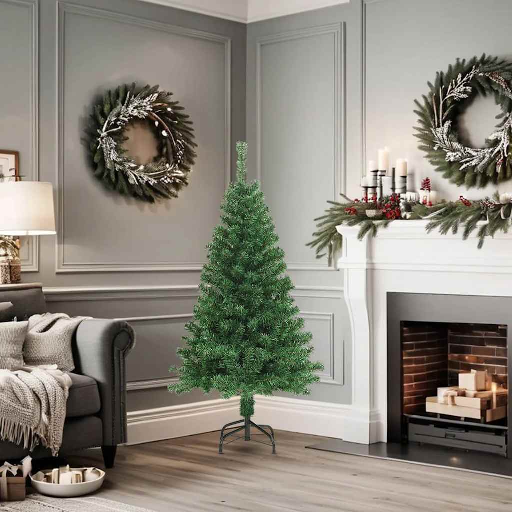 Albero Di Natale Artificiale Con Rami Spessi Verde 150 Cm Pvc