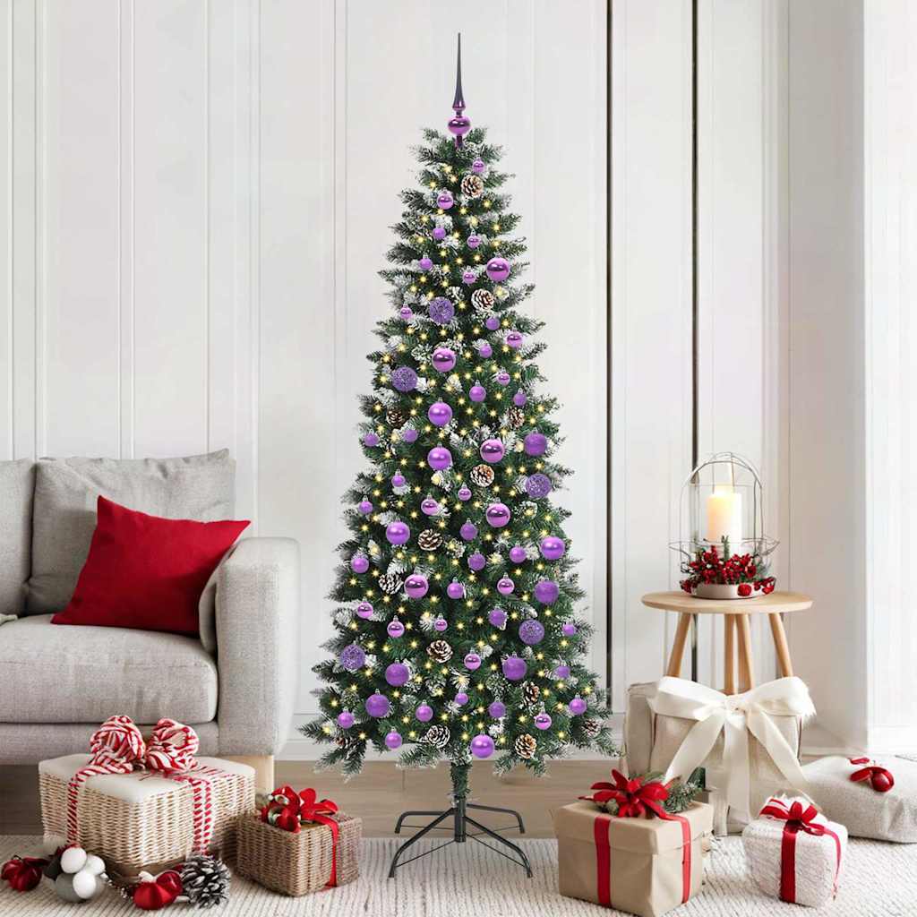 Albero Di Natale Artificiale Con 300 Led Verde 180 cm