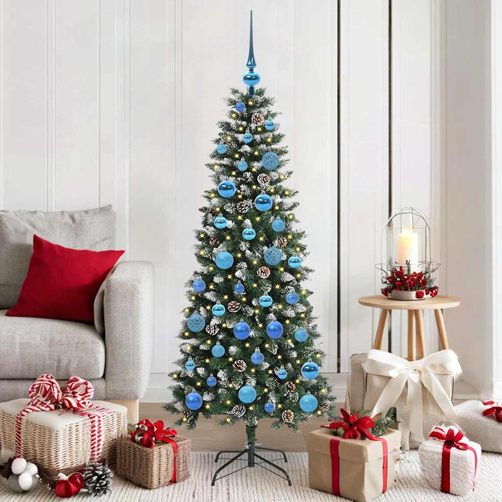 Albero Di Natale Artificiale Con 150 Led Verde 150 cm