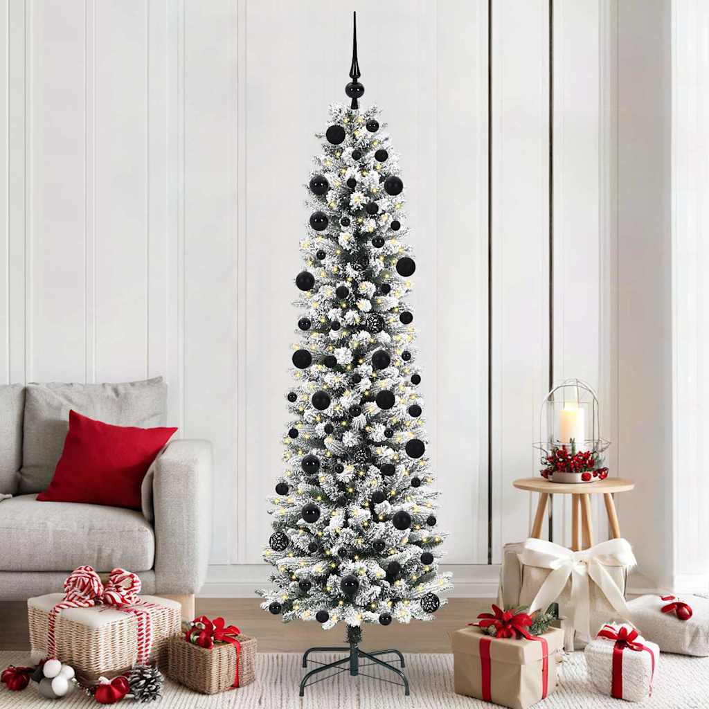Albero Di Natale Artificiale Con 300 Led Bianco 210 cm