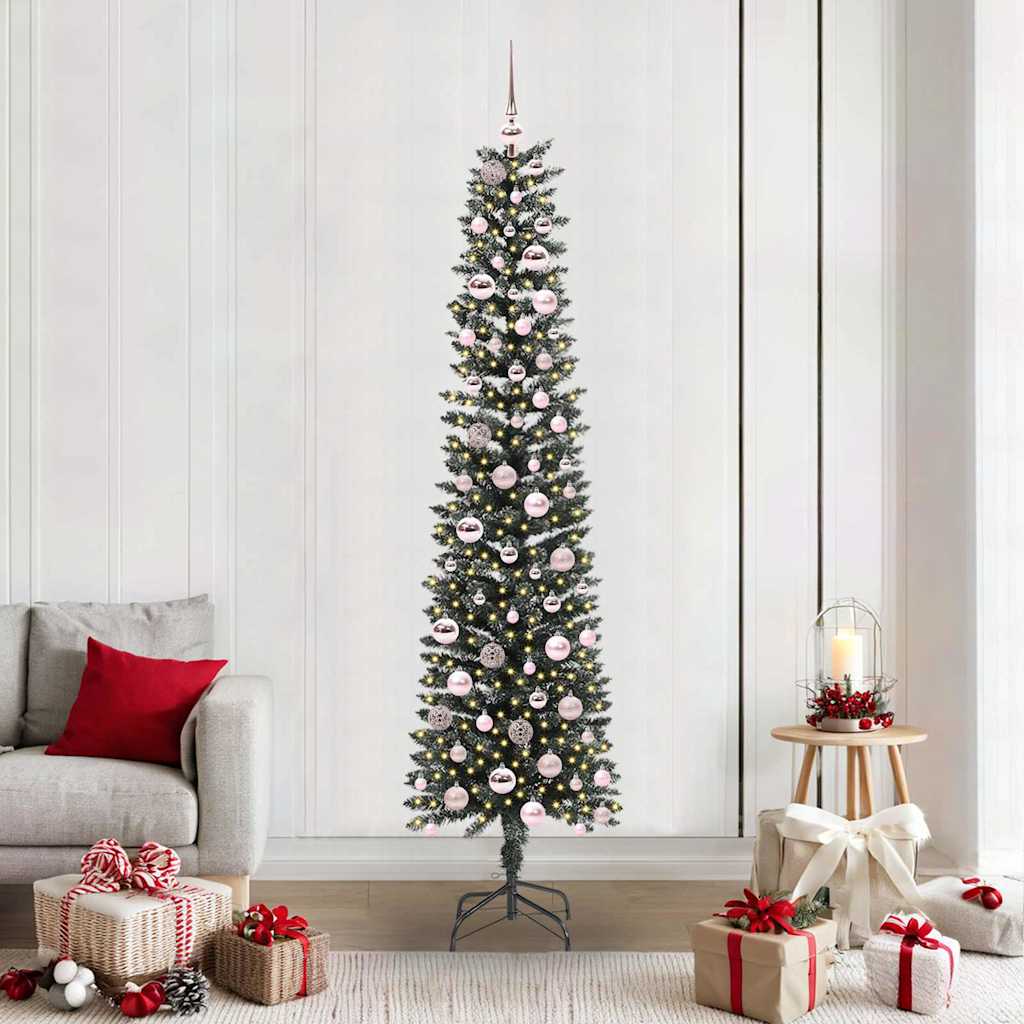 Albero Di Natale Artificiale Con 300 Led Verde 210 cm