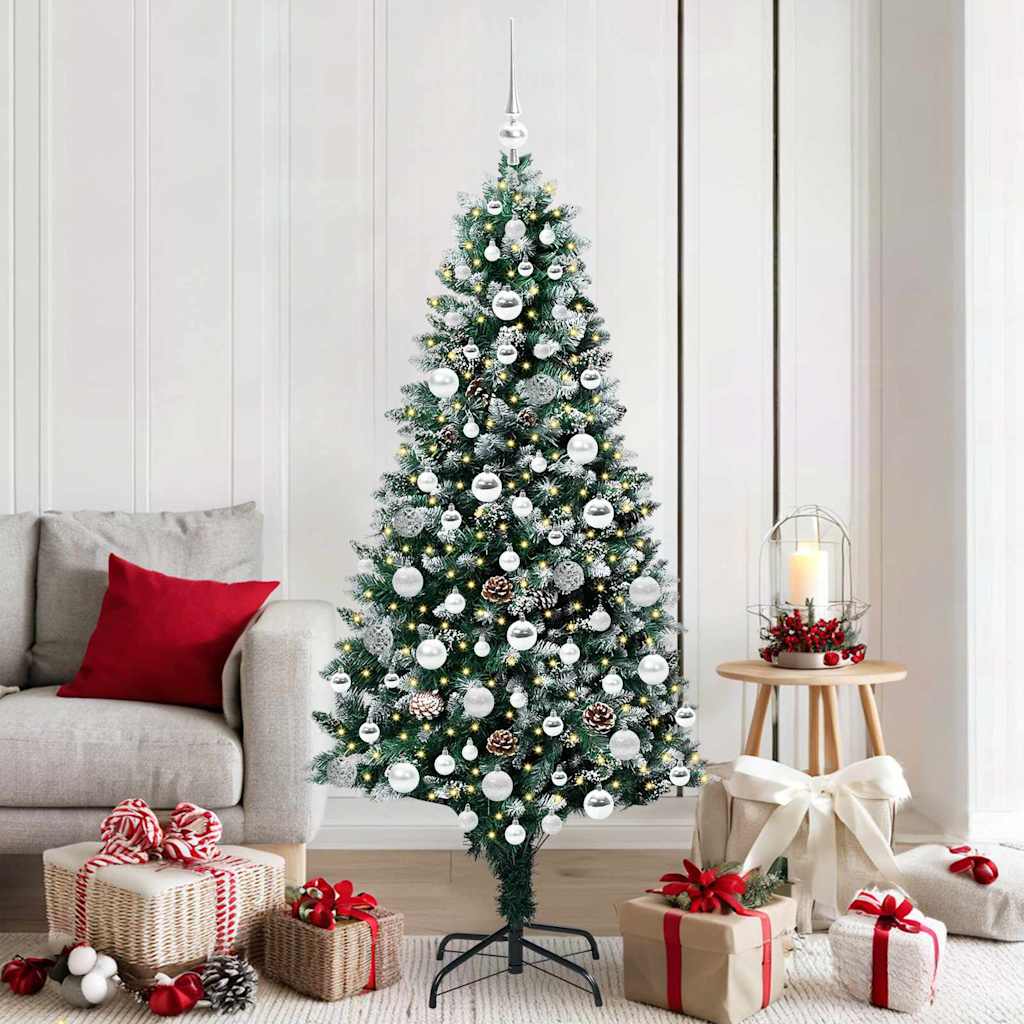 Albero Di Natale Artificiale Con 300 Led Verde 180 cm