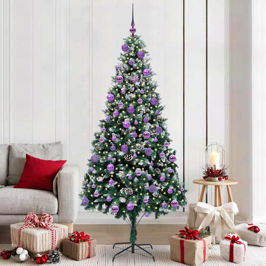 Albero Di Natale Artificiale Con 300 Led Verde 210 cm