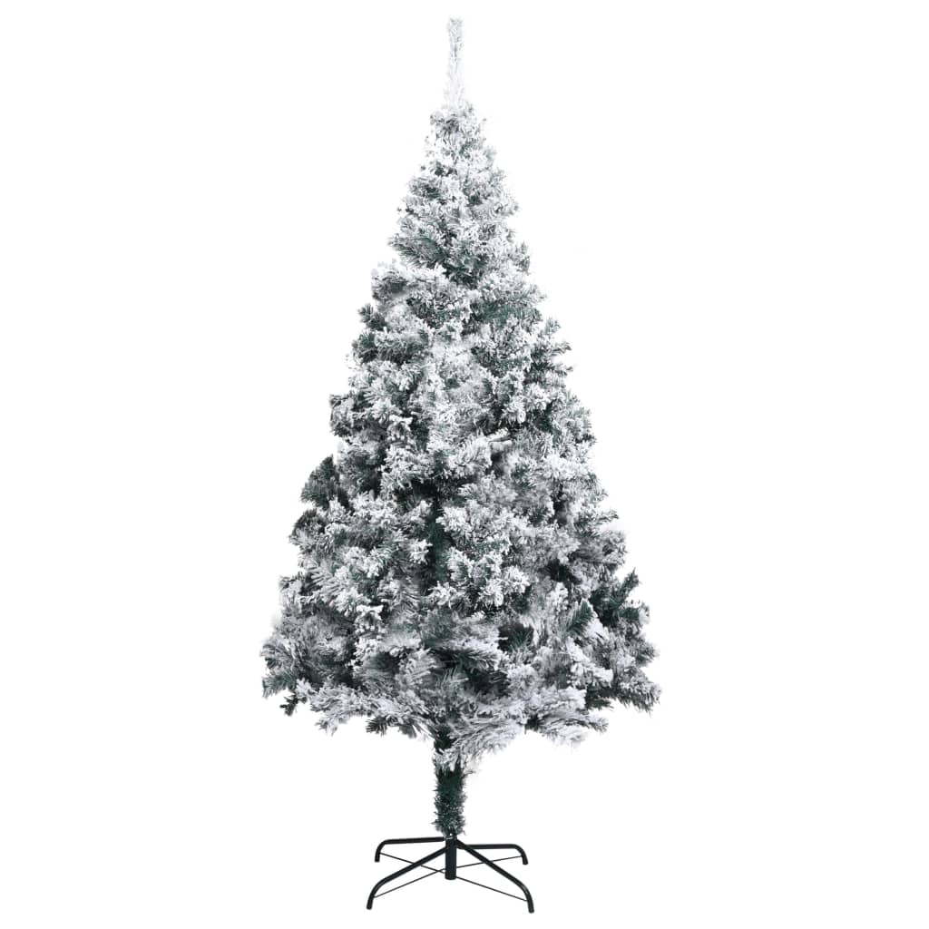 Albero Di Natale Artificiale Con Neve Fioccata Verde 180 Cm Pvc