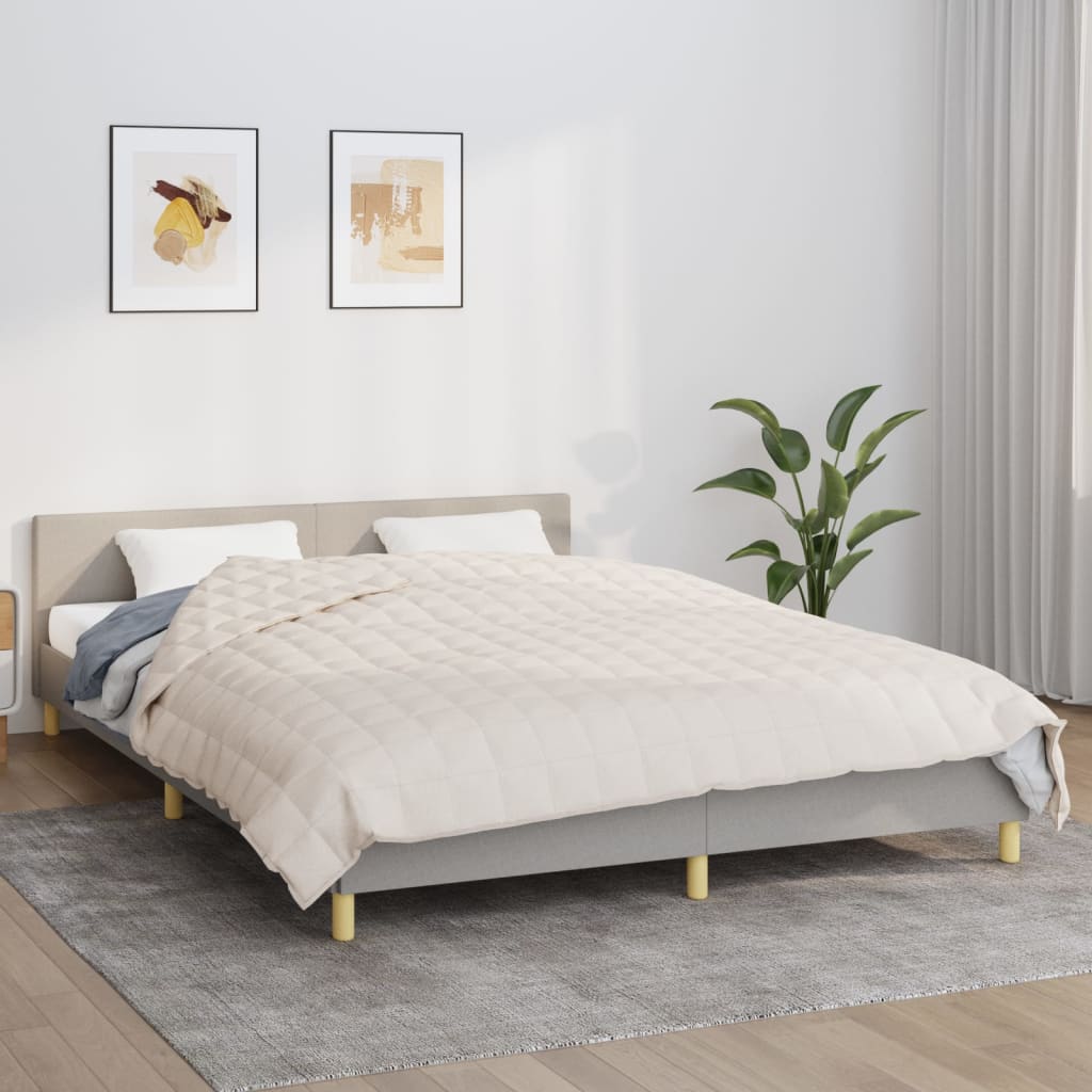 Coperta Ponderata Crema Chiaro 200x200 Cm 13 Kg Tessuto