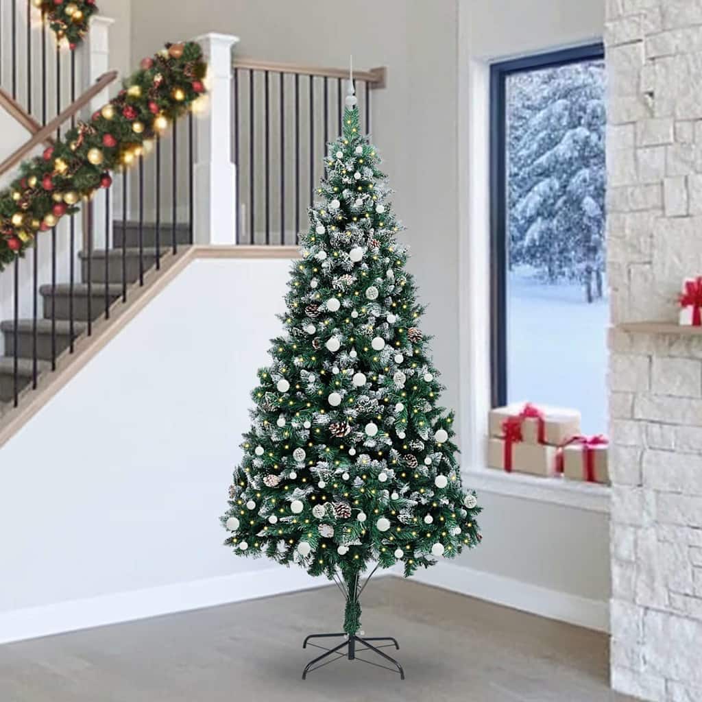 Albero Di Natale Artificiale Con 300 Led Verde 240 cm