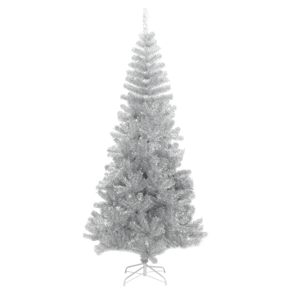 Albero Di Natale Artificiale Con Supporto Argento 210 Cm Pet