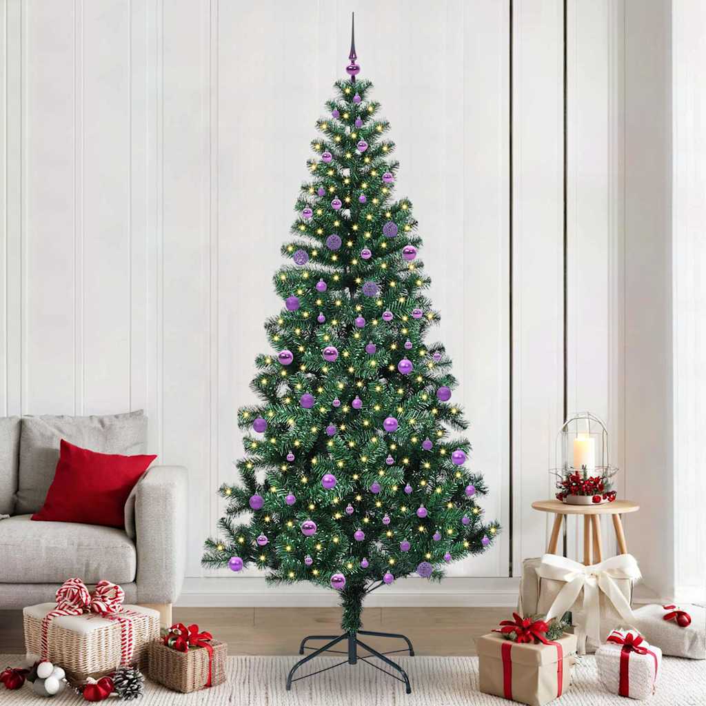 Albero Di Natale Artificiale Con Luci Integrate Verde 240 cm
