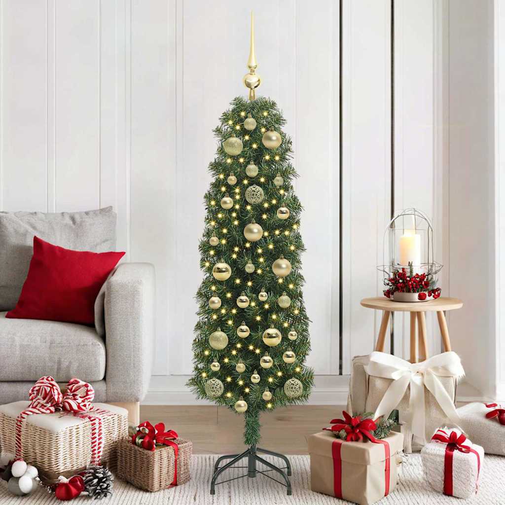 Albero Di Natale Artificiale Con 150 Led Verde 150 cm