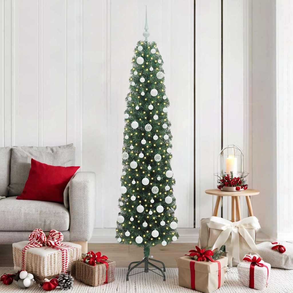 Albero Di Natale Artificiale Con 300 Led Verde 180 cm