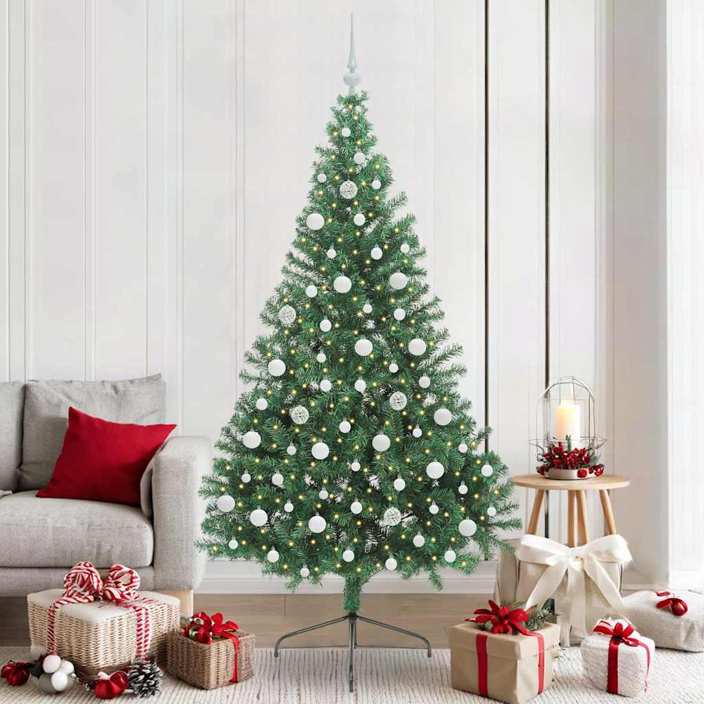 Albero Di Natale Artificiale Con Luci Integrate Verde 210 cm