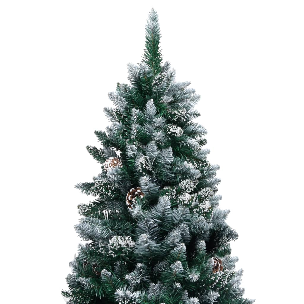 Albero Di Natale Artificiale Con Pigne E Neve Bianca 150 cm