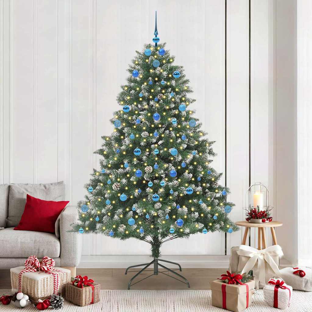 Albero Di Natale Artificiale Con 300 Led Verde 210 cm