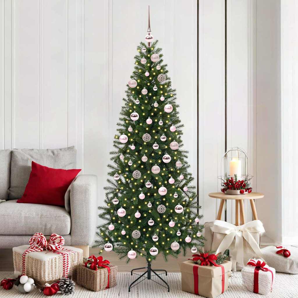 Albero Di Natale Artificiale Con 300 Led Verde 180 Cm Pe E Pvc