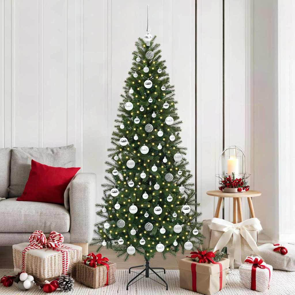 Albero Di Natale Artificiale Con 300 Led Verde 180 Cm Pe E Pvc