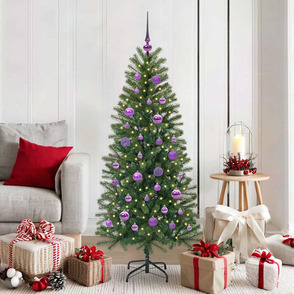 Albero Di Natale Artificiale Con 150 Led Verde 150 Cm Pe E Pvc