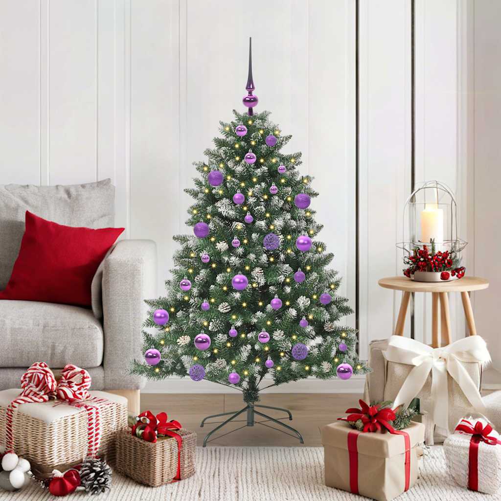 Albero Di Natale Artificiale Con 150 Led Verde 120 cm